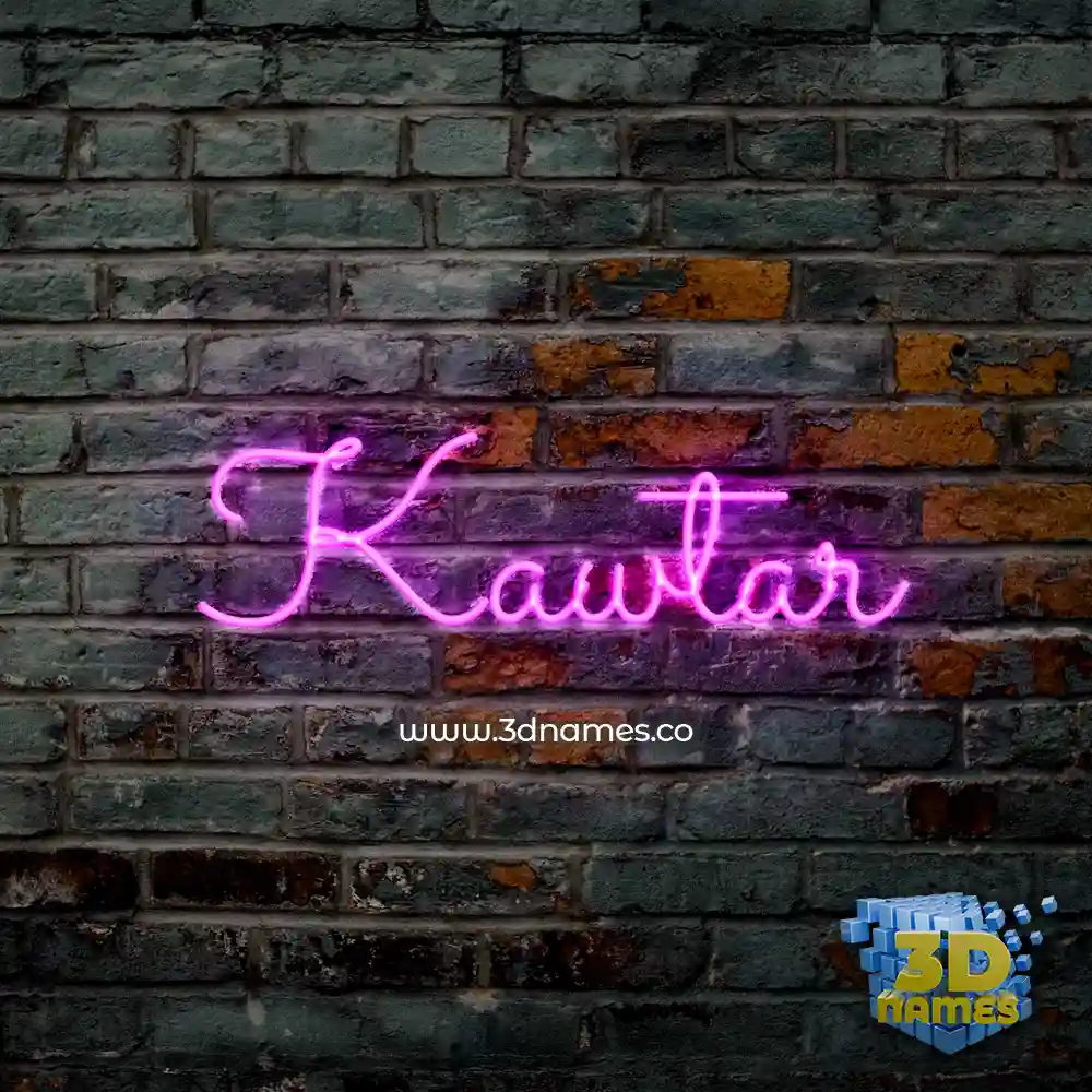 kawtar in Pink Neon style - 3D name wallpaper