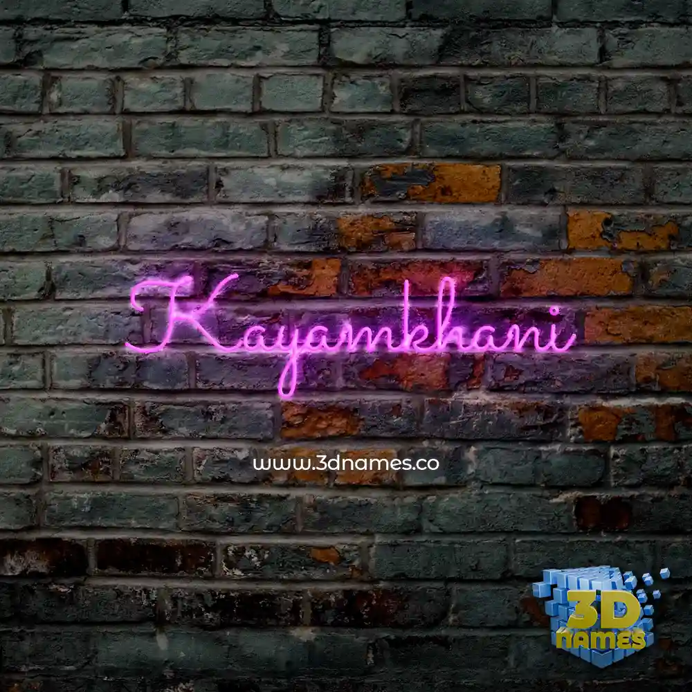 kayamkhani in Pink Neon style - 3D name wallpaper