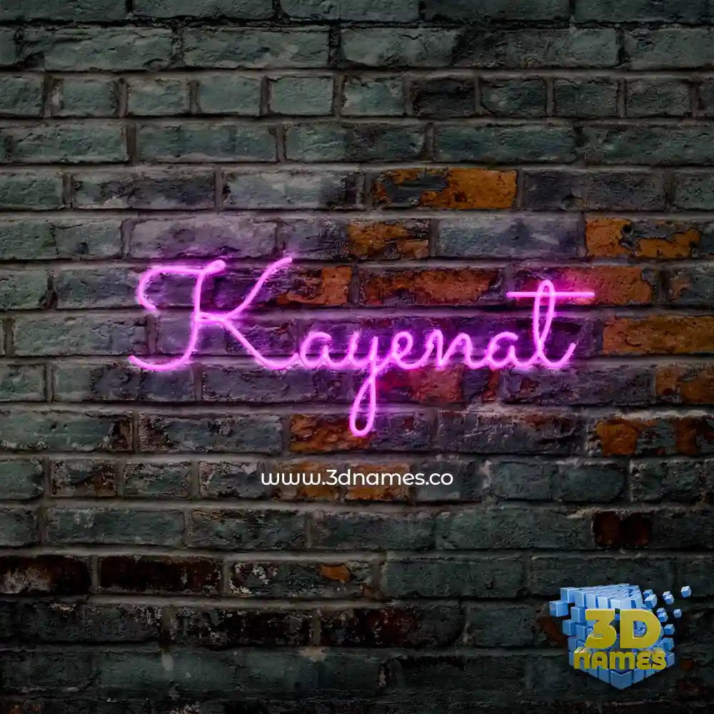 kayenat in Pink Neon style - 3D name wallpaper