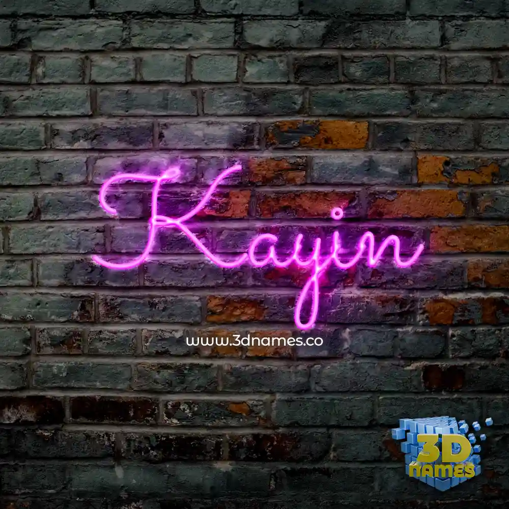 kayin in Pink Neon style - 3D name wallpaper