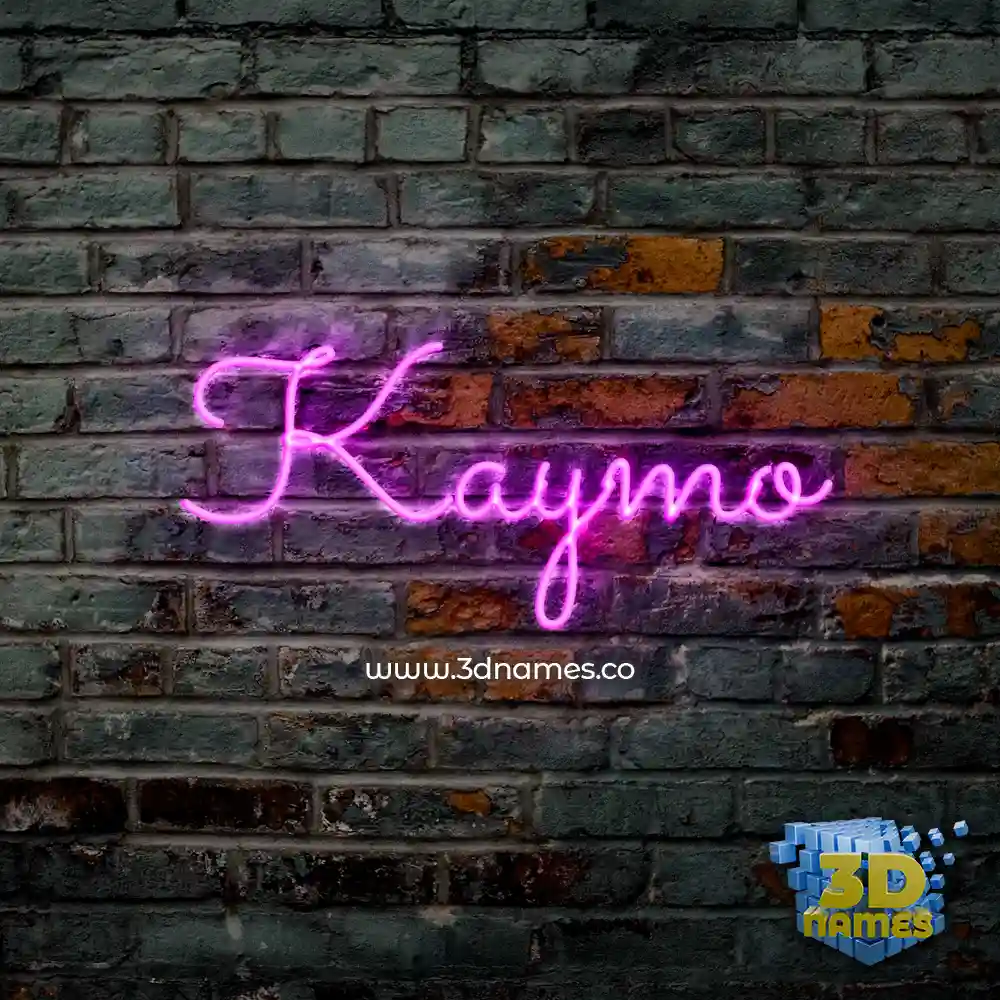 kaymo in Pink Neon style - 3D name wallpaper