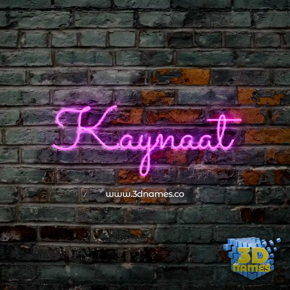 kaynaat in Pink Neon style - 3D name wallpaper