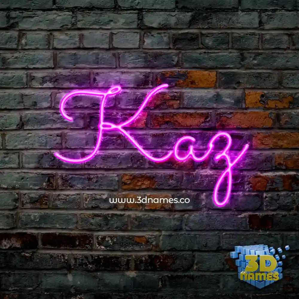 kaz in Pink Neon style - 3D name wallpaper