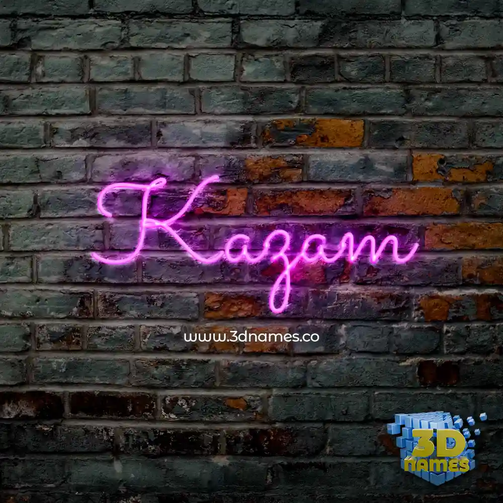 kazam in Pink Neon style - 3D name wallpaper