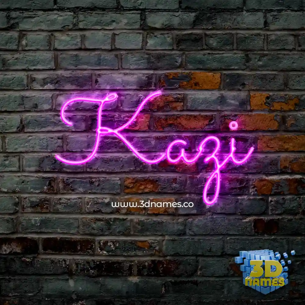 kazi in Pink Neon style - 3D name wallpaper