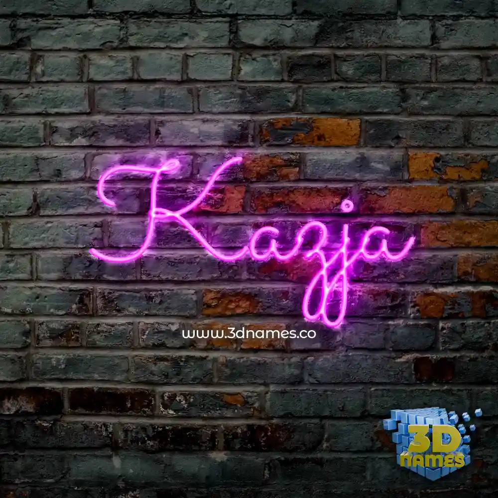 kazja in Pink Neon style - 3D name wallpaper