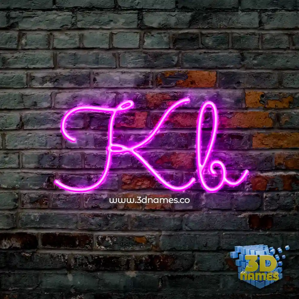 kb in Pink Neon style - 3D name wallpaper