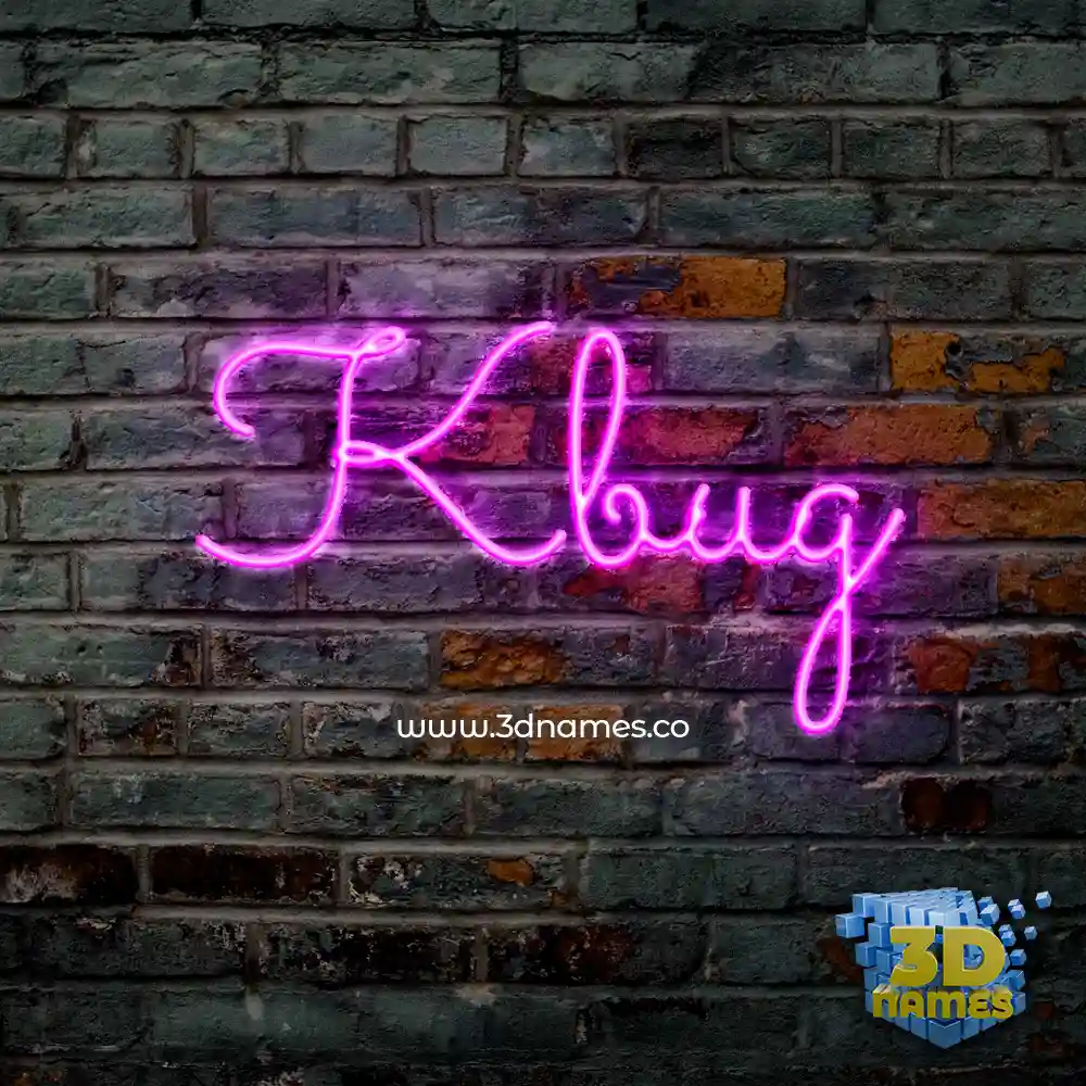 kbug in Pink Neon style - 3D name wallpaper