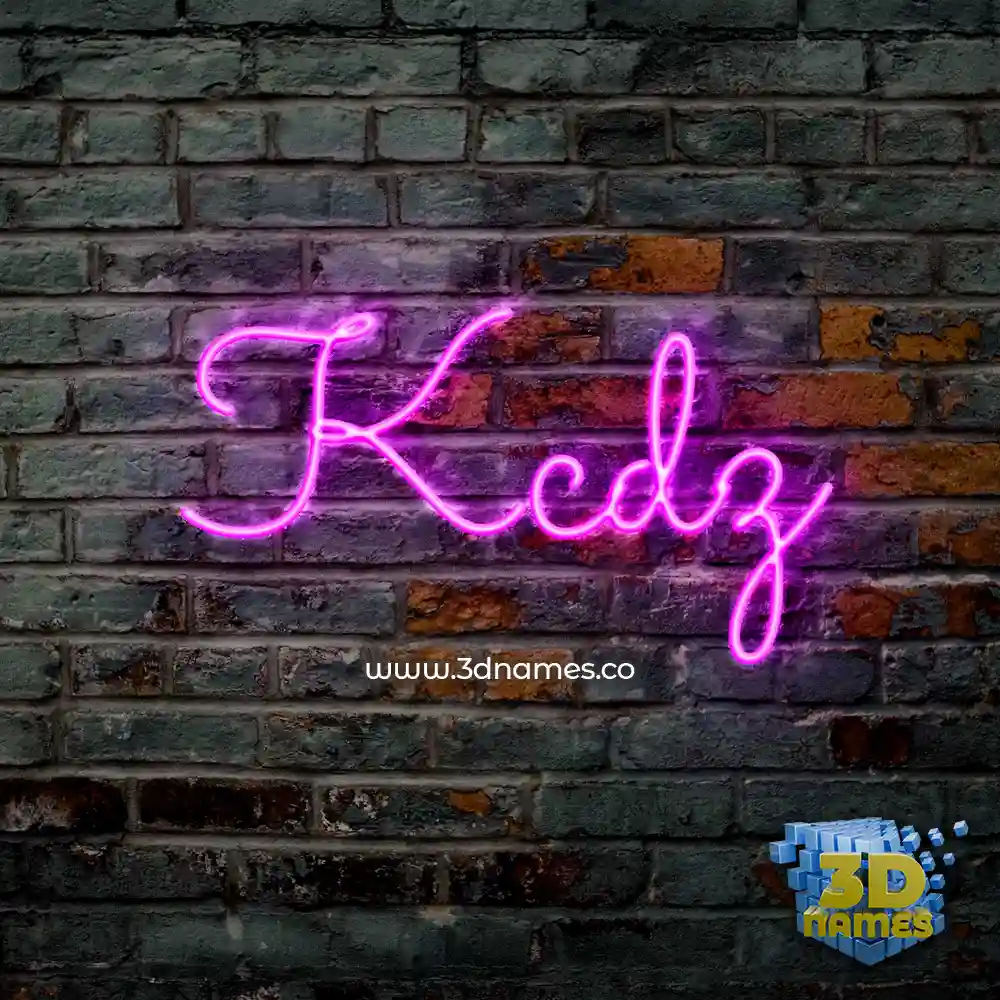 kcdz in Pink Neon style - 3D name wallpaper