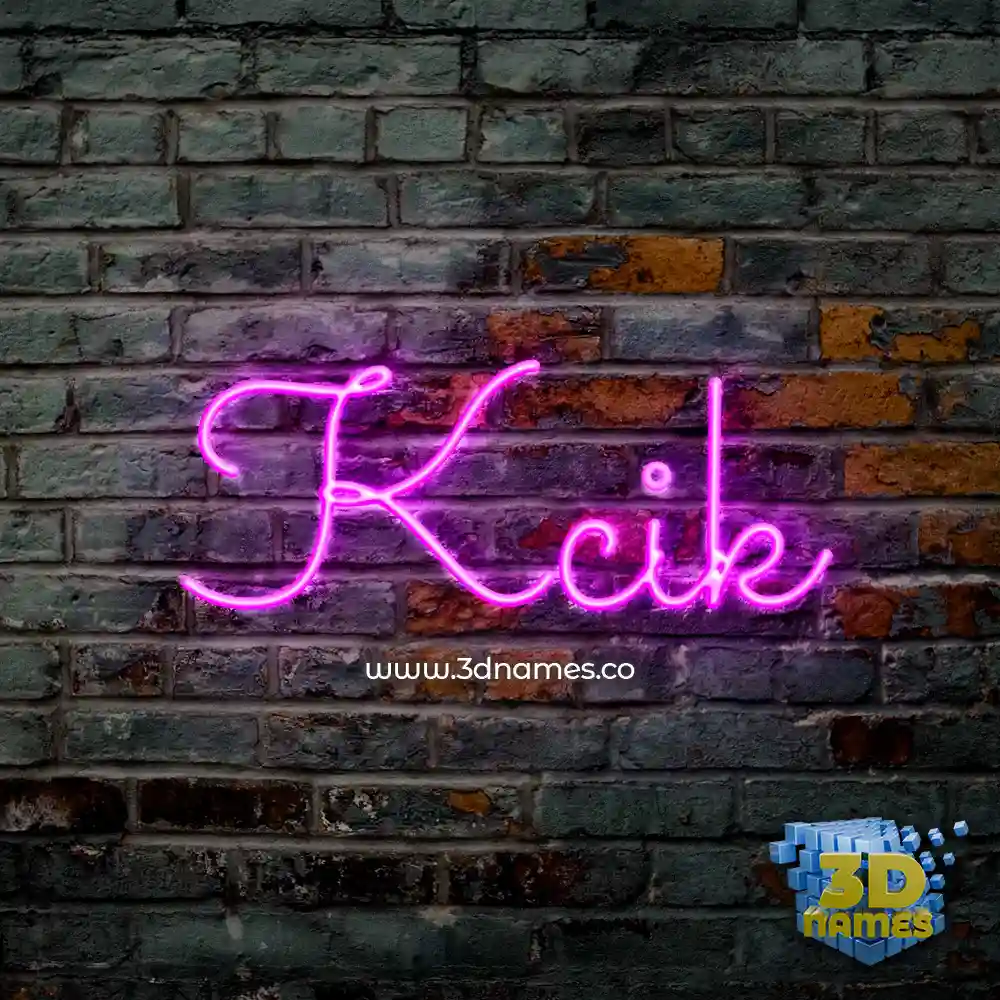 kcik in Pink Neon style - 3D name wallpaper