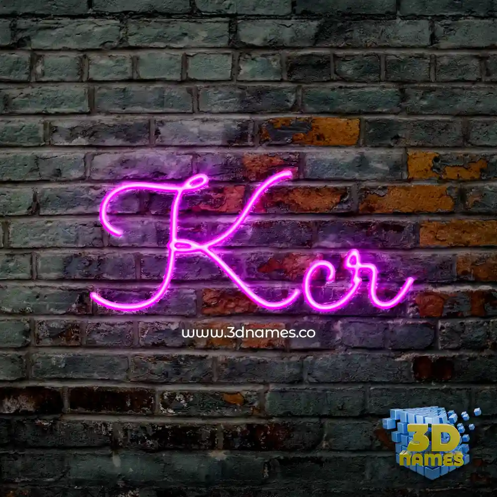 kcr in Pink Neon style - 3D name wallpaper