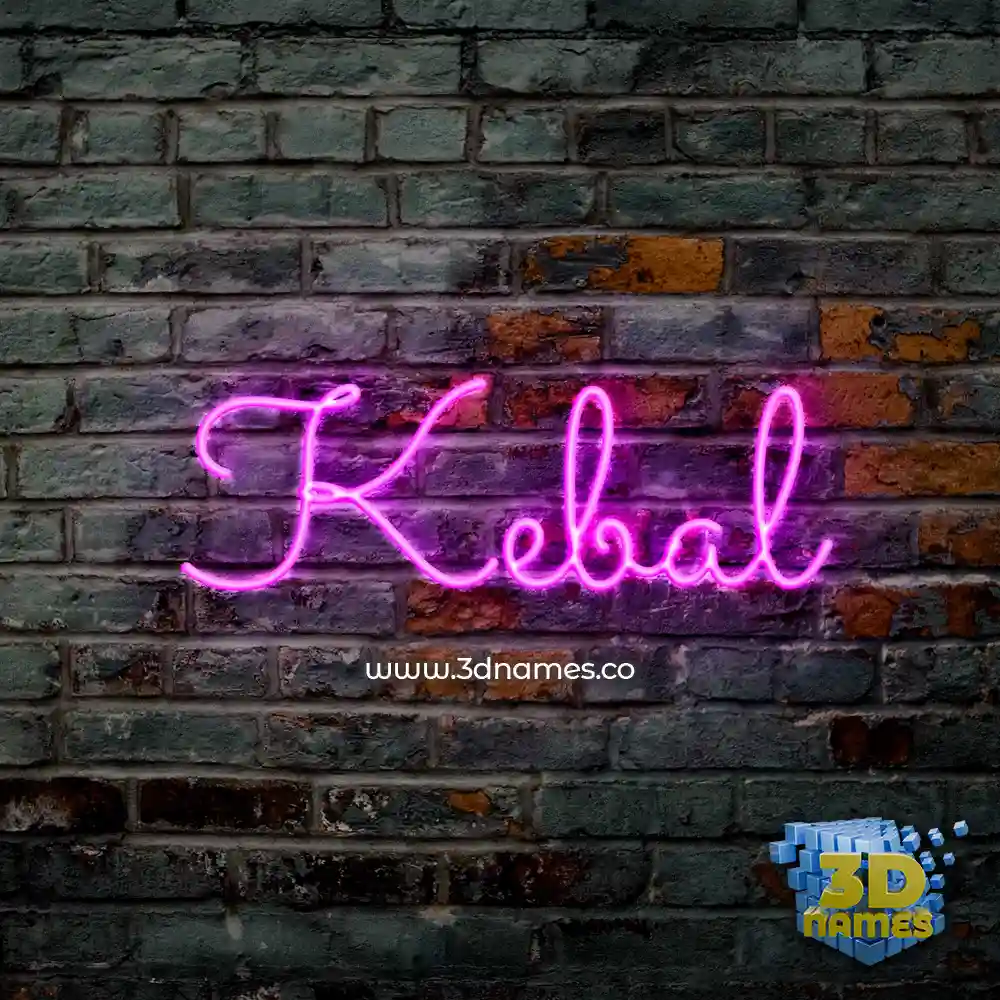 kebal in Pink Neon style - 3D name wallpaper