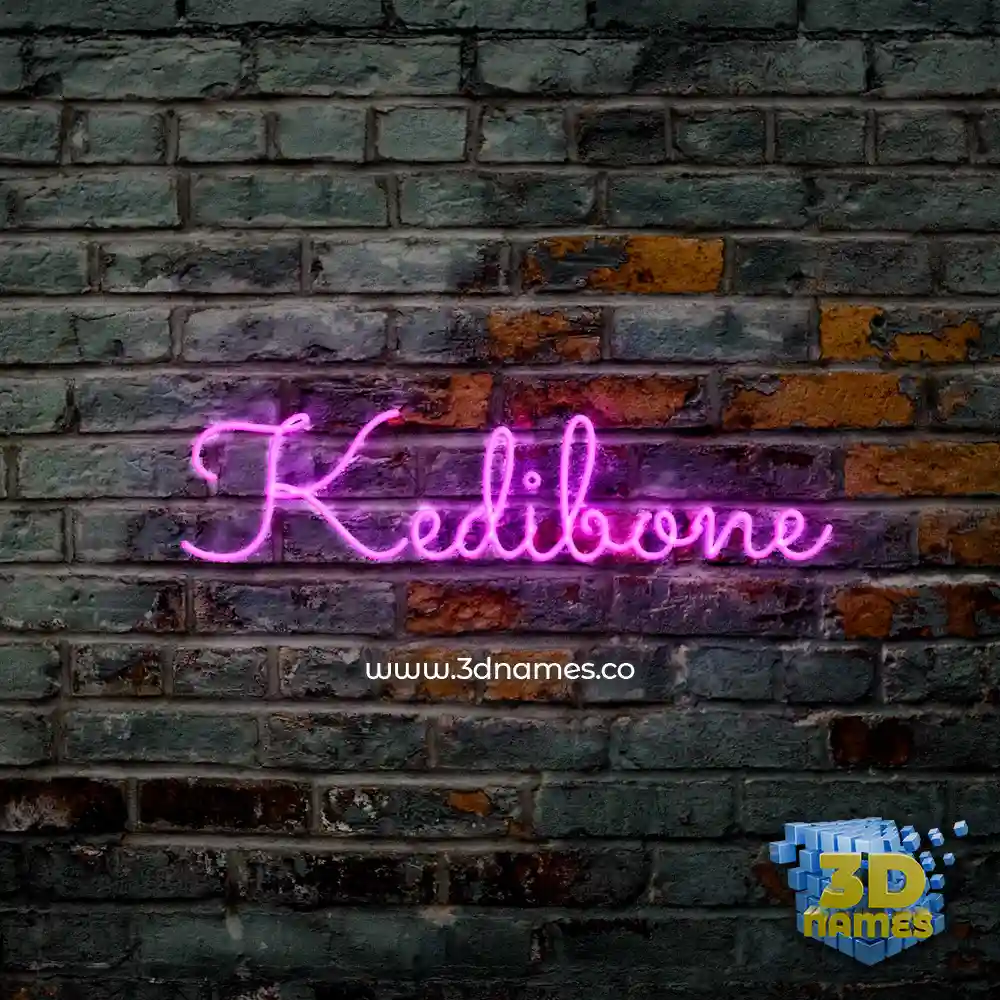 kedibone in Pink Neon style - 3D name wallpaper