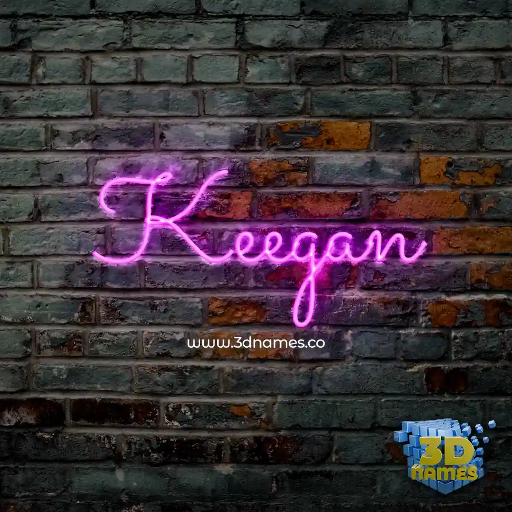 keegan in Pink Neon style - 3D name wallpaper