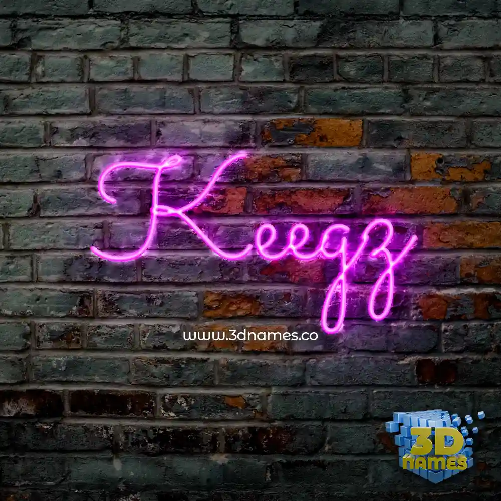 keegz in Pink Neon style - 3D name wallpaper