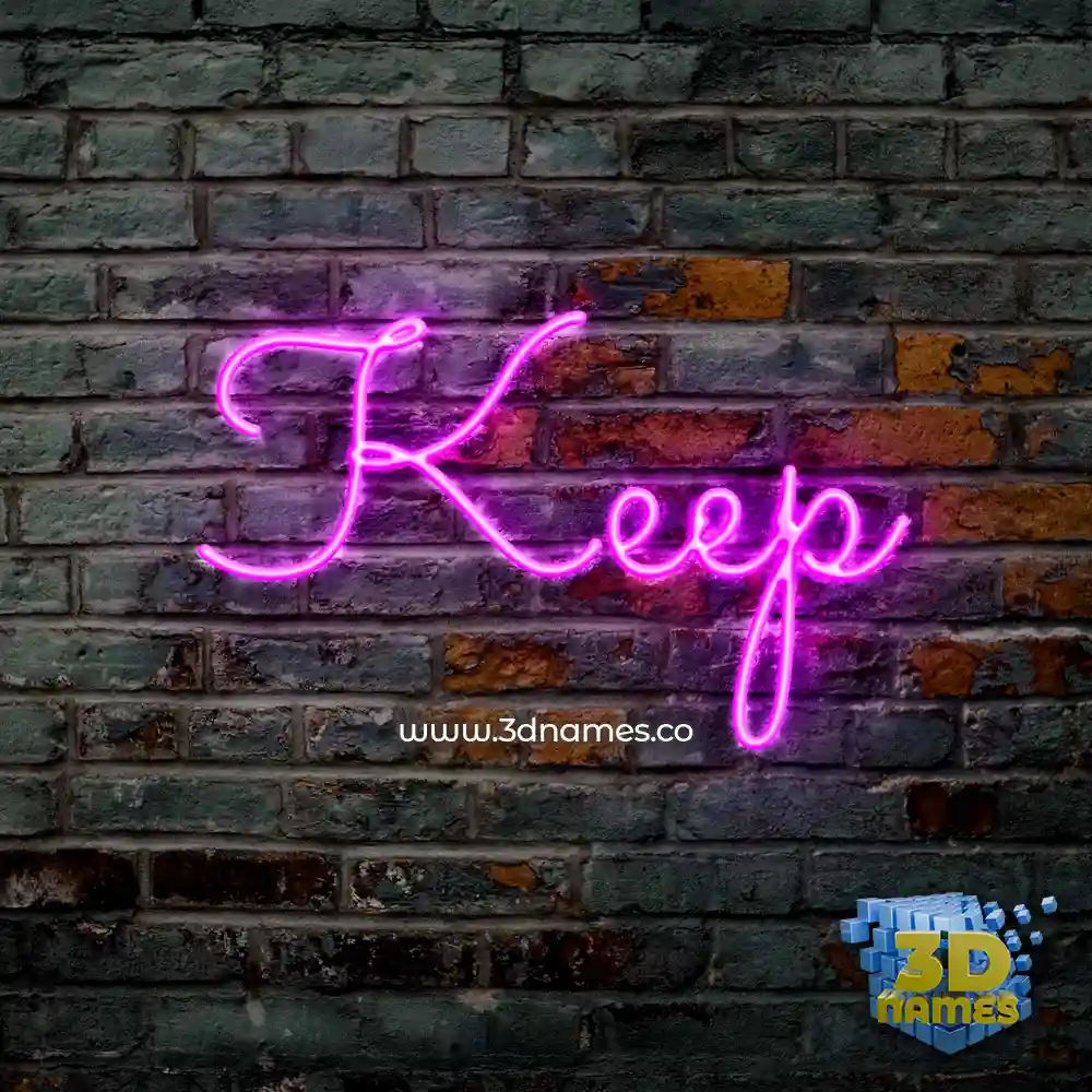 keep in Pink Neon style - 3D name wallpaper