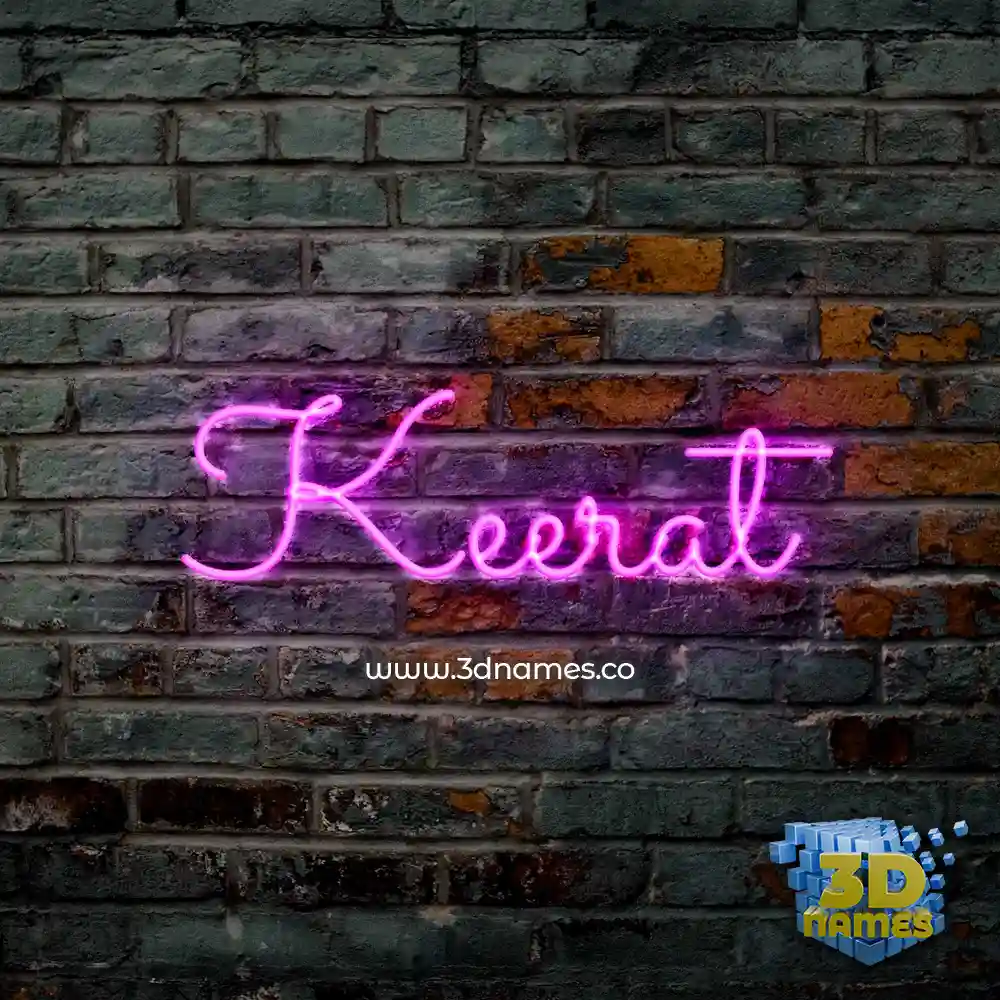 keerat in Pink Neon style - 3D name wallpaper