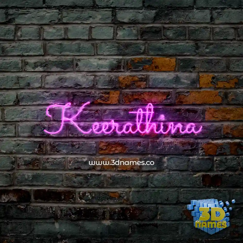 keerathina in Pink Neon style - 3D name wallpaper