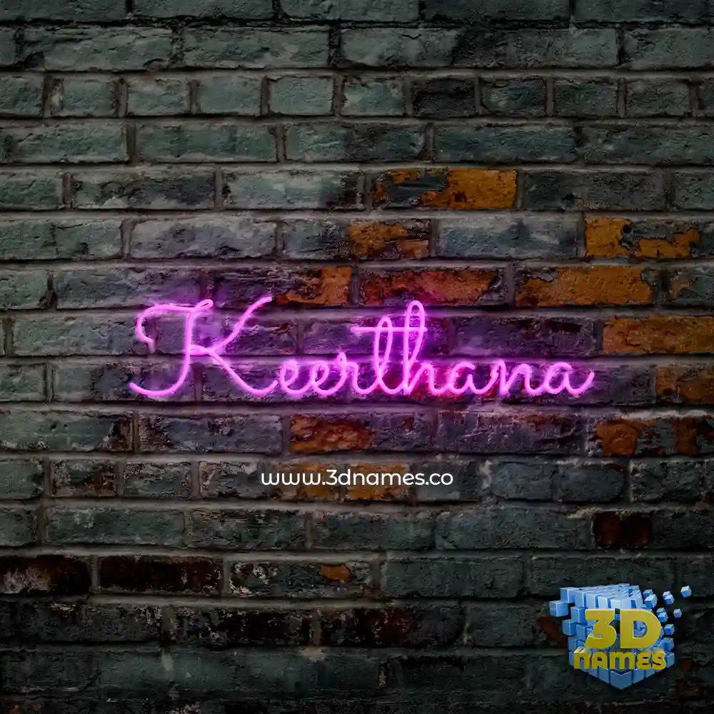 keerthana in Pink Neon style - 3D name wallpaper
