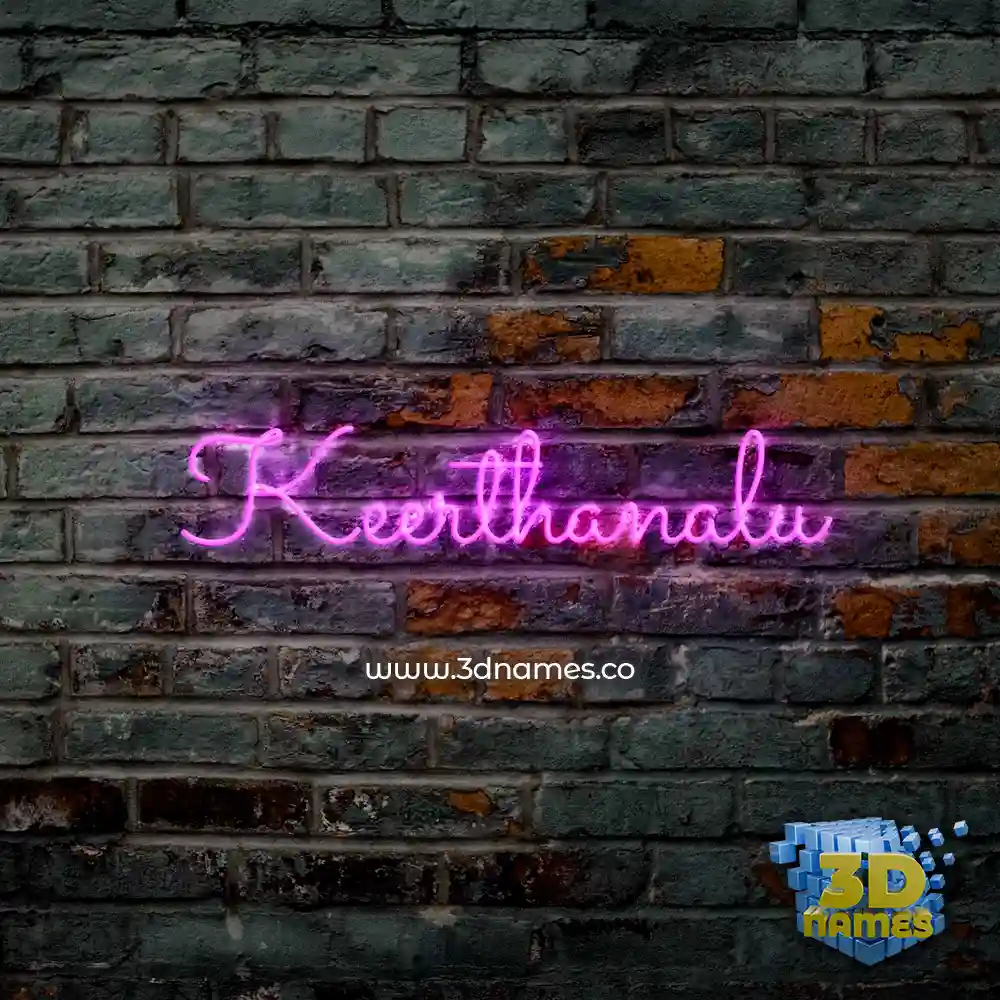 keerthanalu in Pink Neon style - 3D name wallpaper