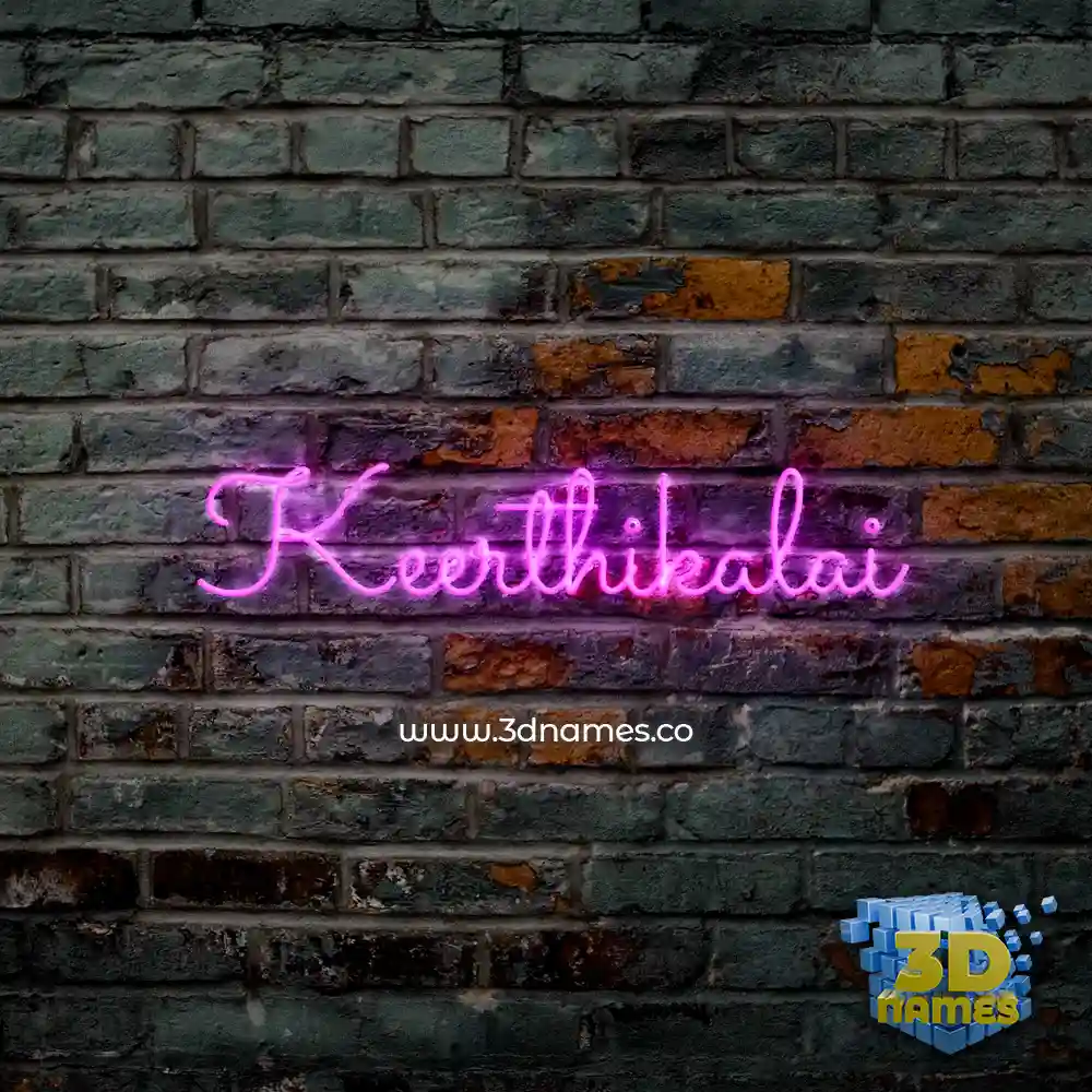 keerthikalai in Pink Neon style - 3D name wallpaper