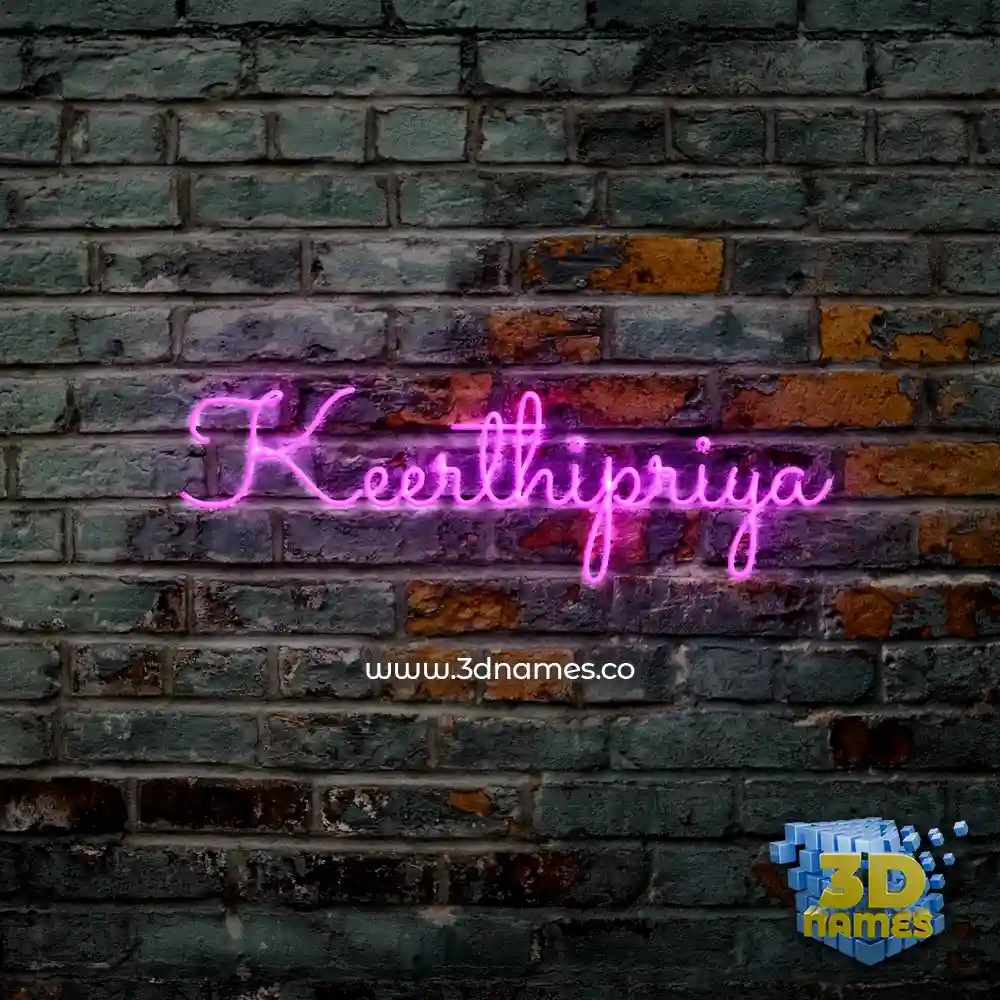 keerthipriya in Pink Neon style - 3D name wallpaper