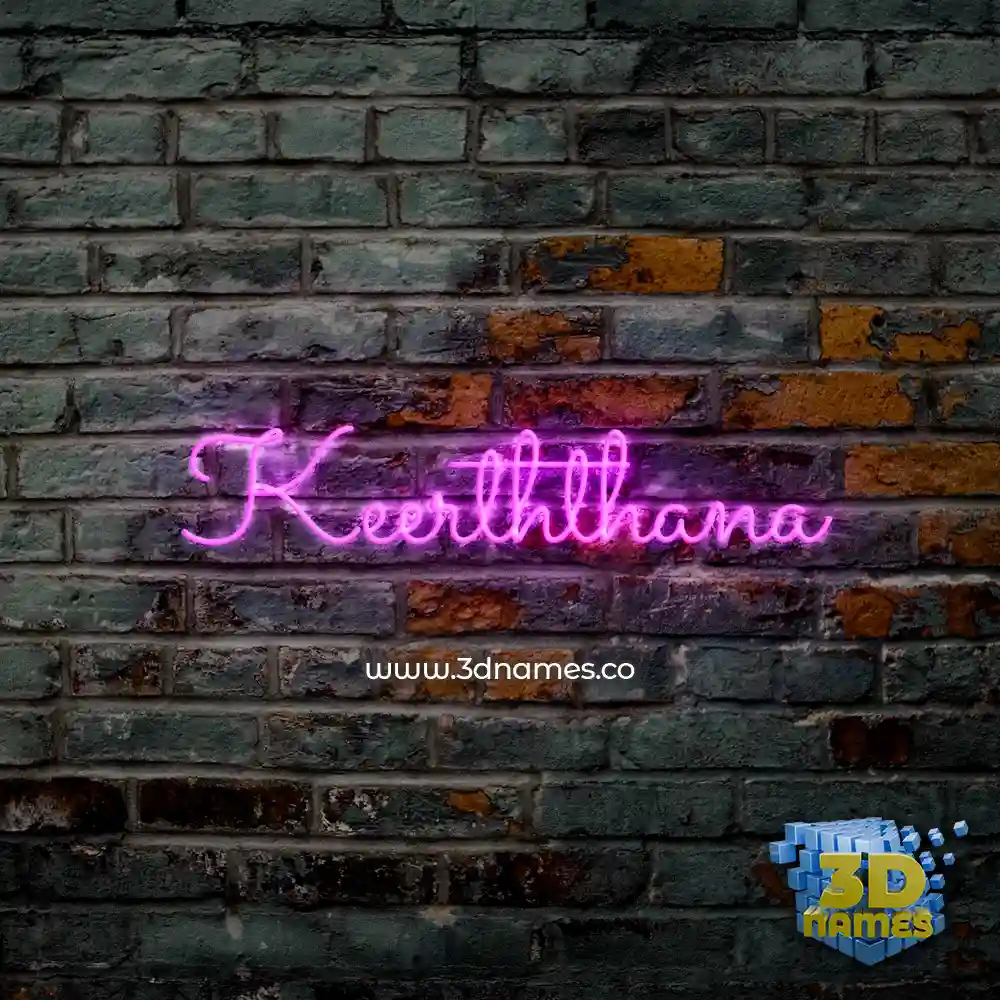 keerththana in Pink Neon style - 3D name wallpaper