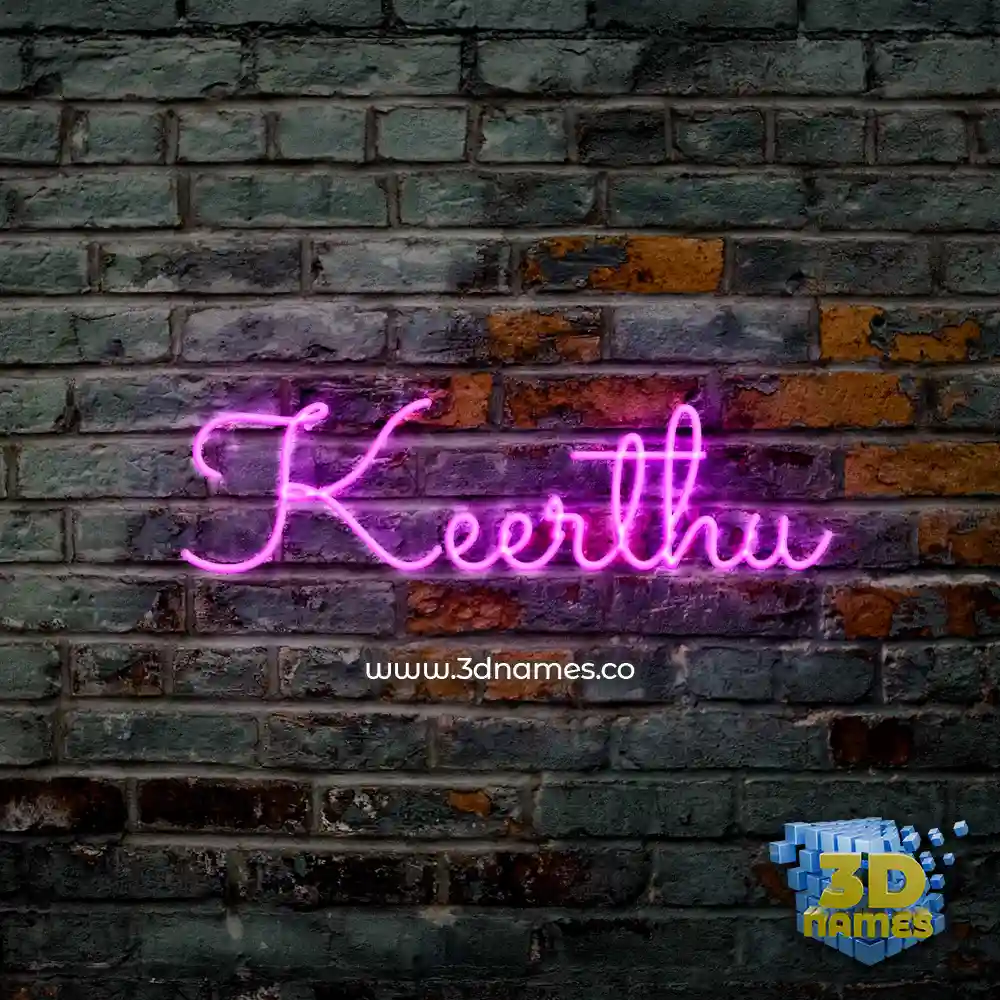 keerthu in Pink Neon style - 3D name wallpaper