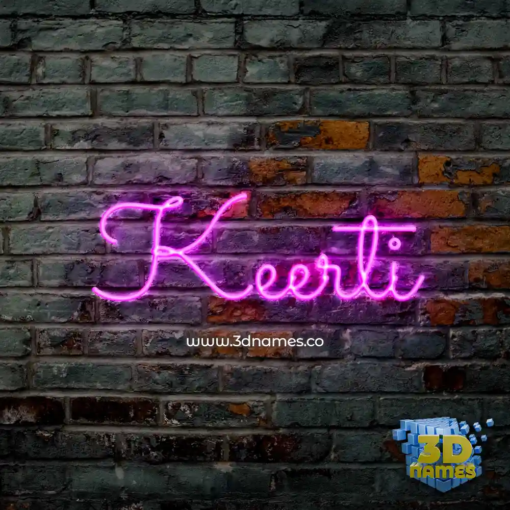 keerti in Pink Neon style - 3D name wallpaper