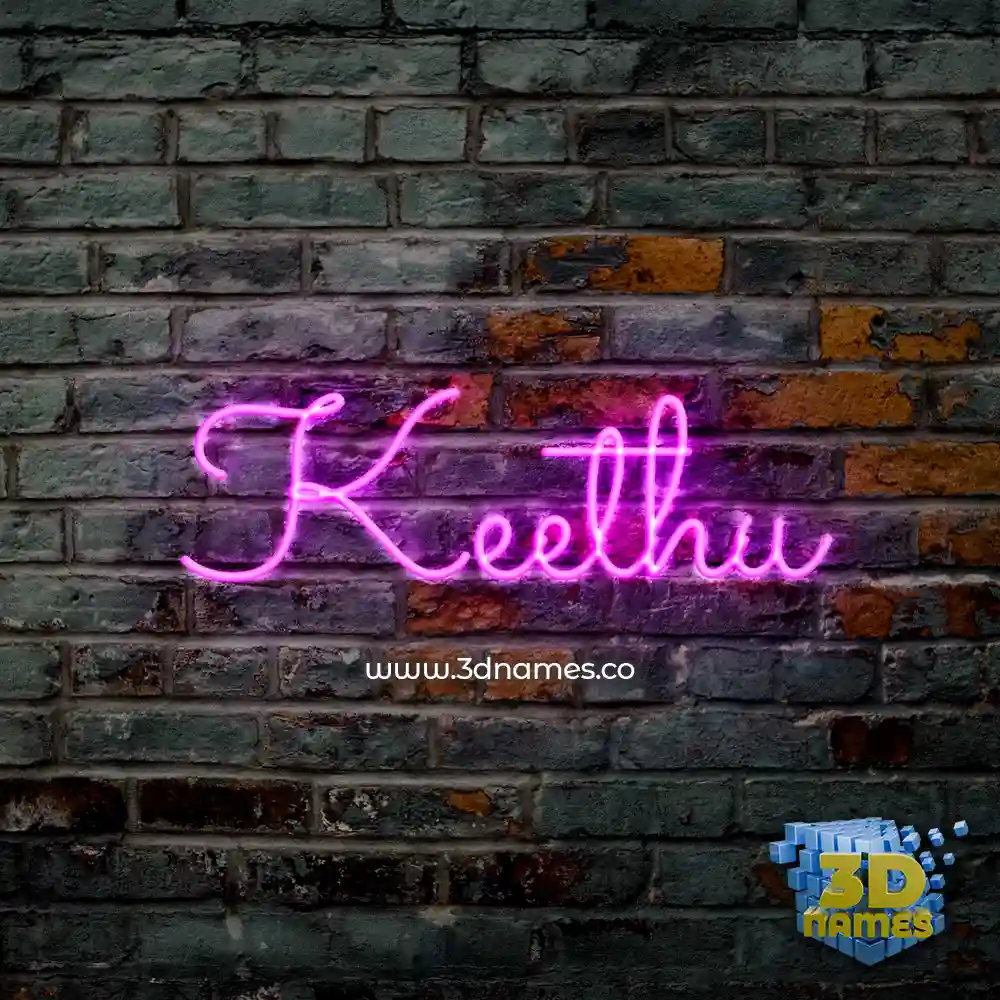 keethu in Pink Neon style - 3D name wallpaper