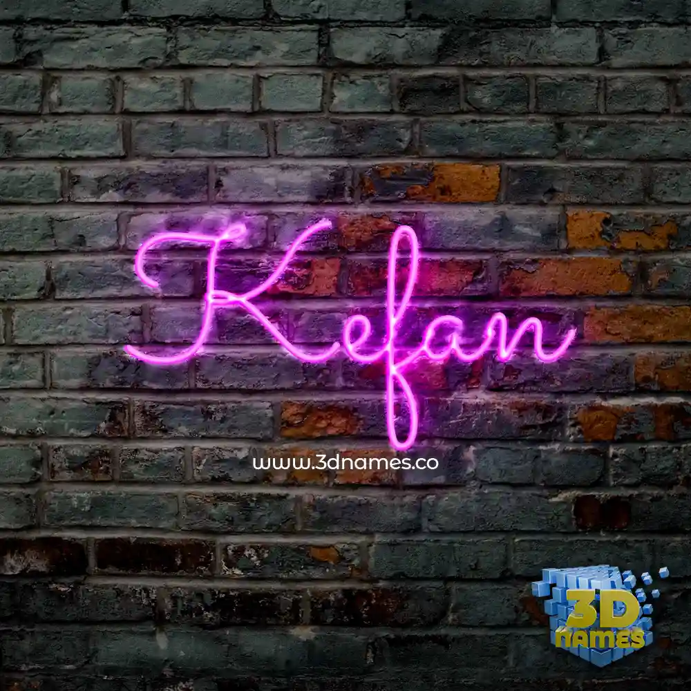 kefan in Pink Neon style - 3D name wallpaper