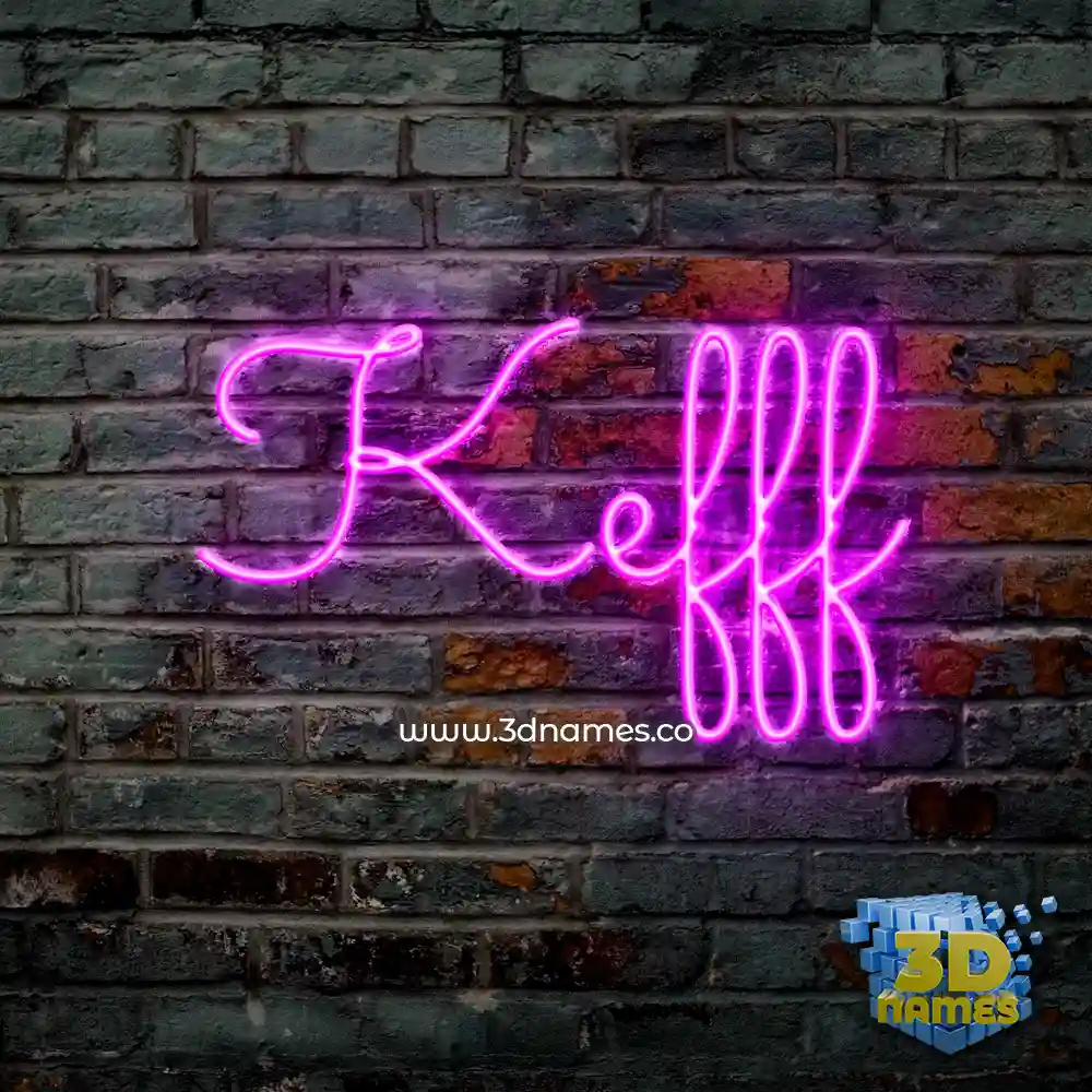 kefff in Pink Neon style - 3D name wallpaper