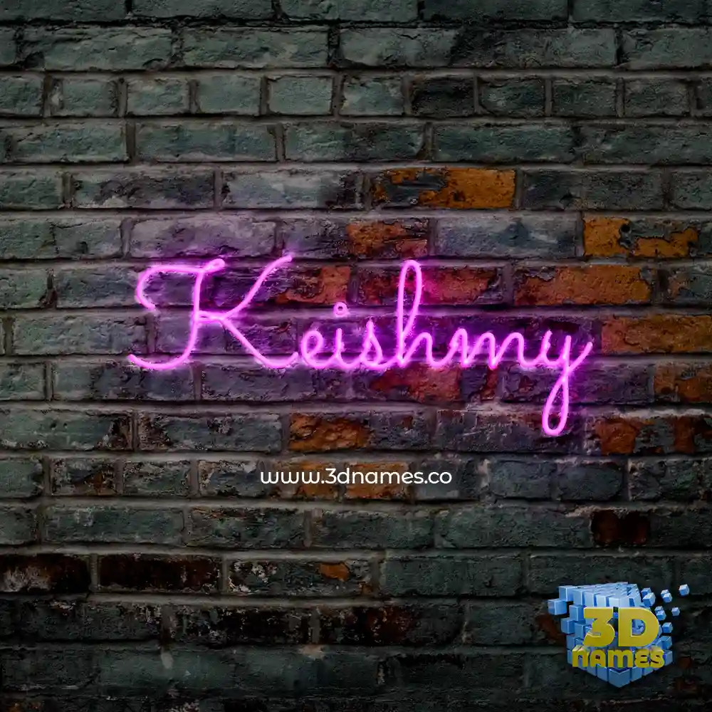 keishmy in Pink Neon style - 3D name wallpaper