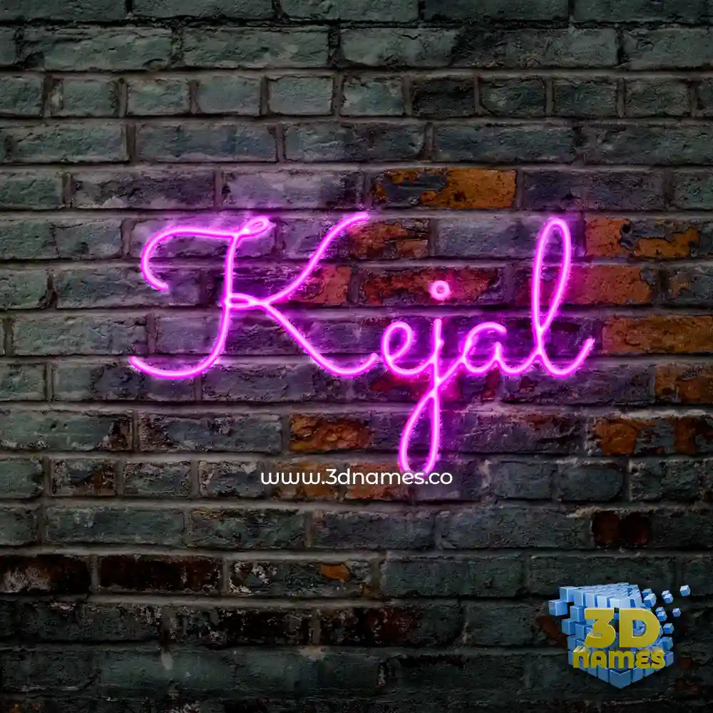 kejal in Pink Neon style - 3D name wallpaper