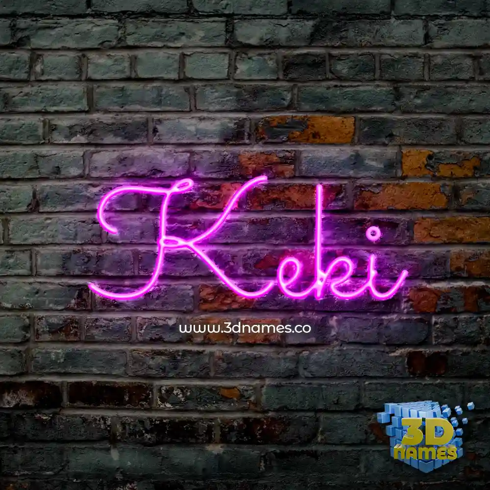 keki in Pink Neon style - 3D name wallpaper