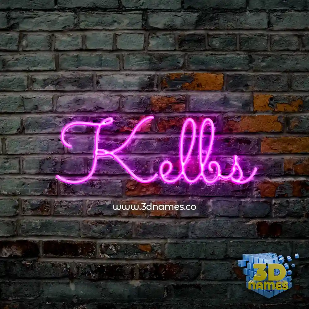 kelbs in Pink Neon style - 3D name wallpaper