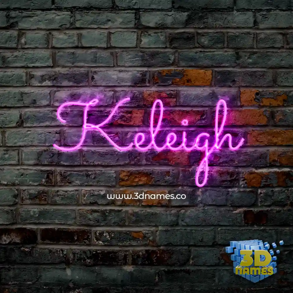 keleigh in Pink Neon style - 3D name wallpaper