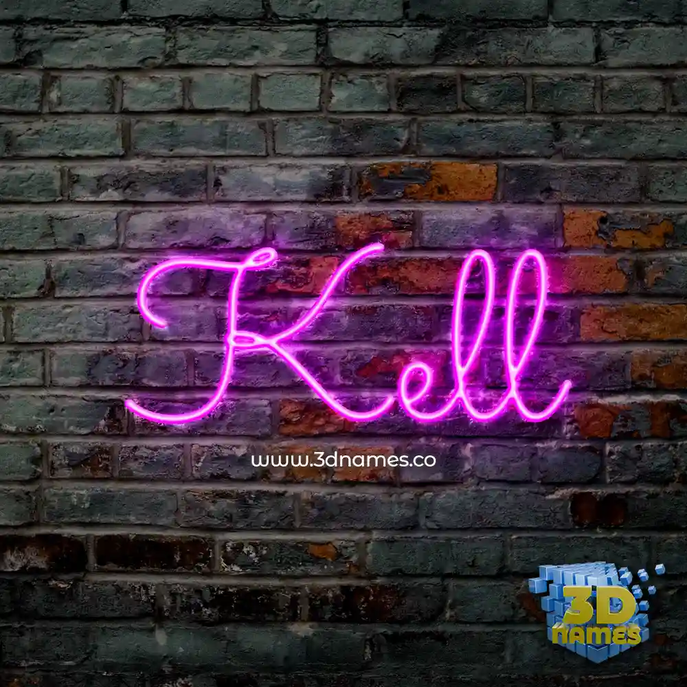 kell in Pink Neon style - 3D name wallpaper