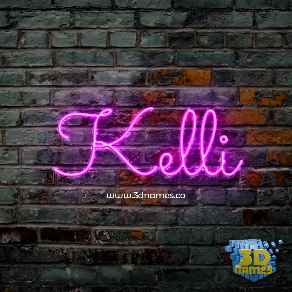 kelli in Pink Neon style - 3D name wallpaper