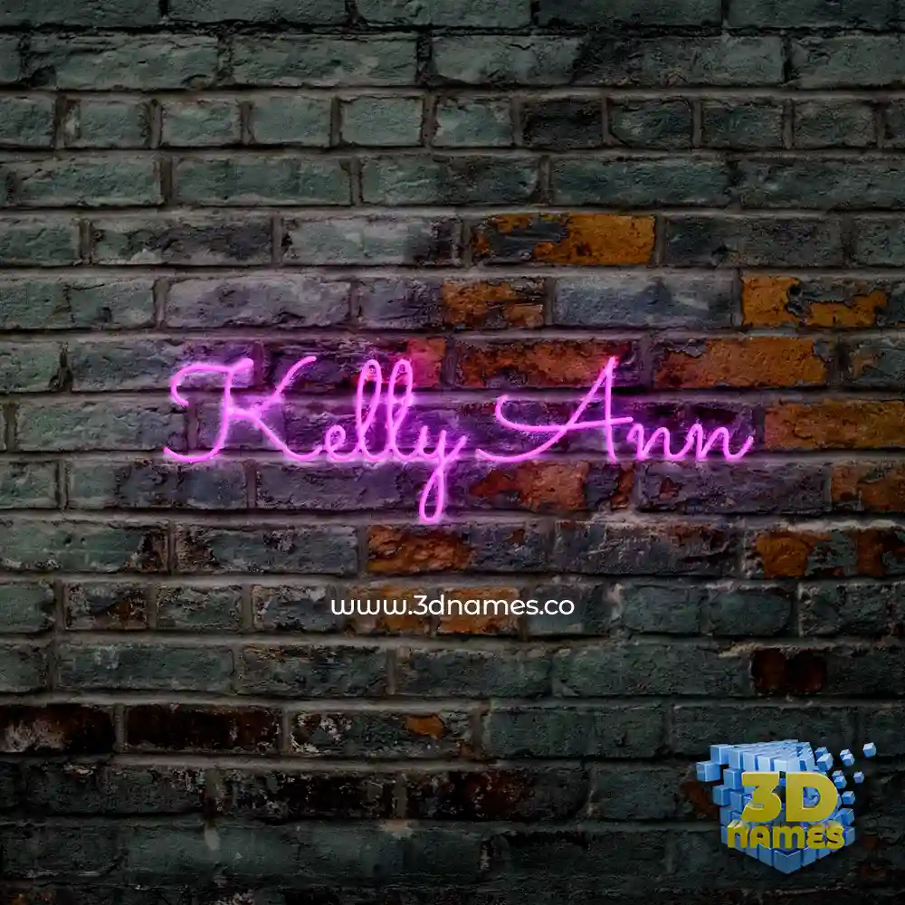 kelly ann in Pink Neon style - 3D name wallpaper