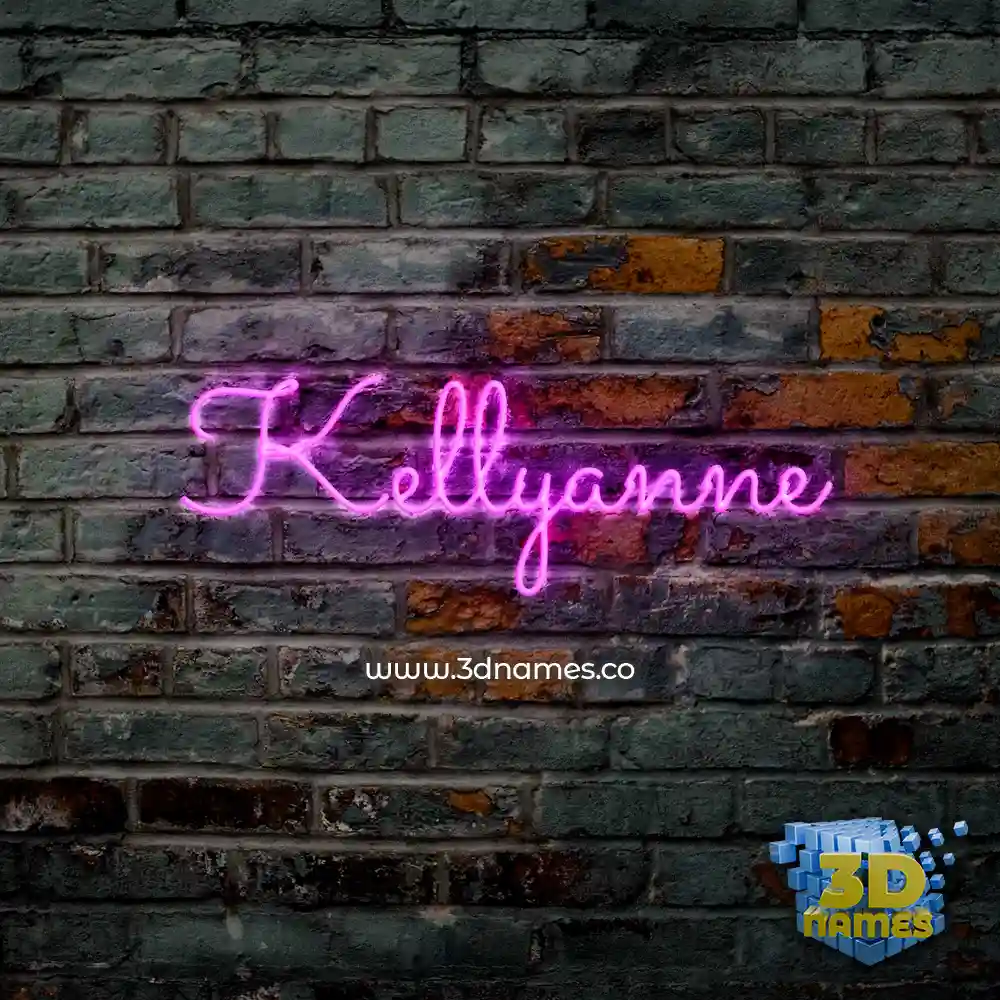 kellyanne in Pink Neon style - 3D name wallpaper