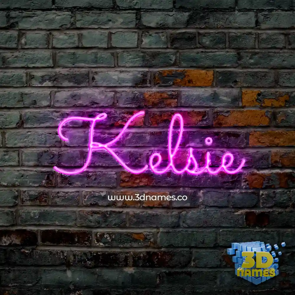 kelsie in Pink Neon style - 3D name wallpaper