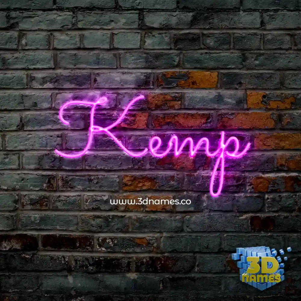 kemp in Pink Neon style - 3D name wallpaper