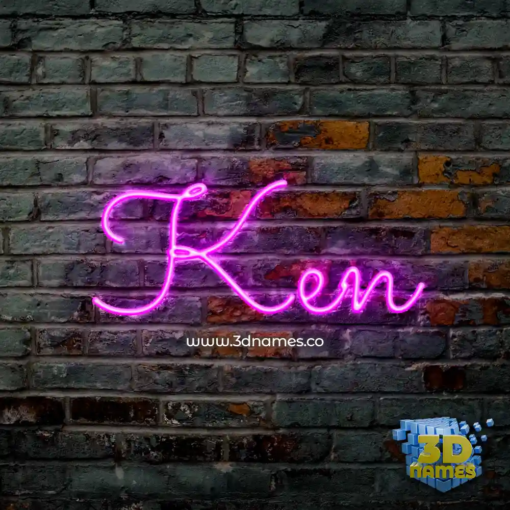 ken in Pink Neon style - 3D name wallpaper