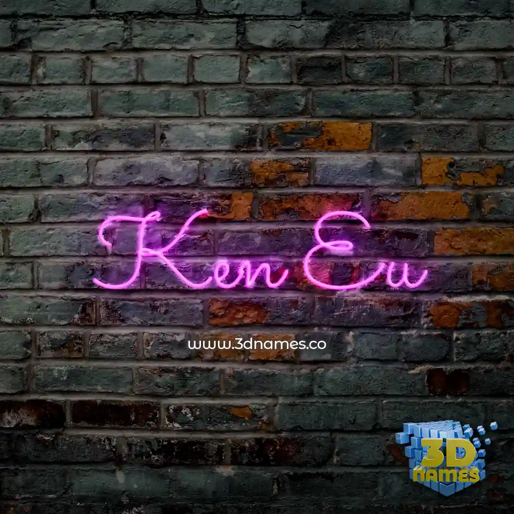 ken eu in Pink Neon style - 3D name wallpaper
