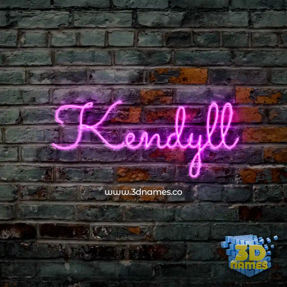 kendyll in Pink Neon style - 3D name wallpaper
