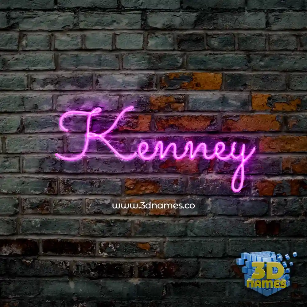 kenney in Pink Neon style - 3D name wallpaper