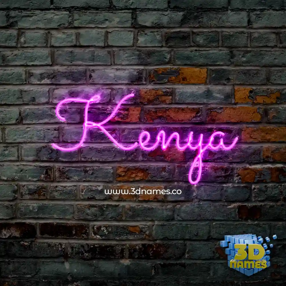 kenya in Pink Neon style - 3D name wallpaper