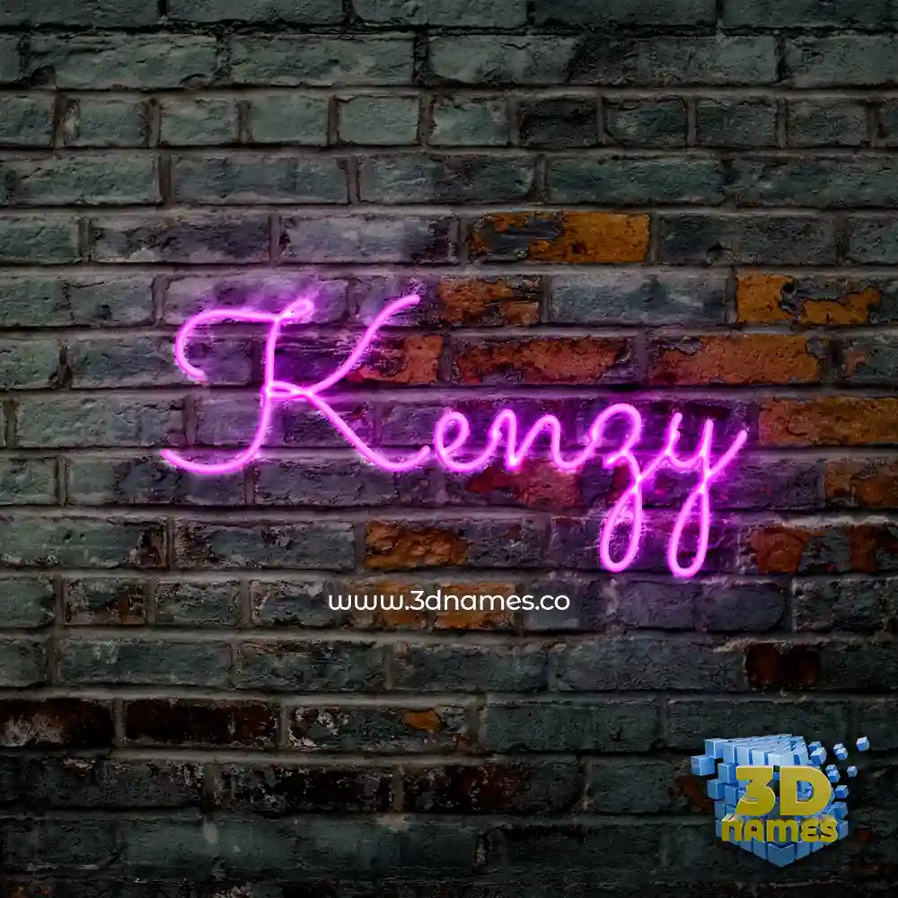 kenzy in Pink Neon style - 3D name wallpaper
