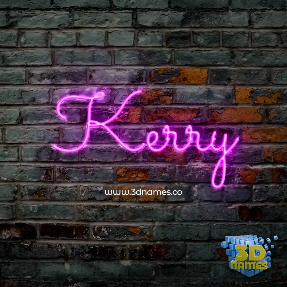 kerry in Pink Neon style - 3D name wallpaper